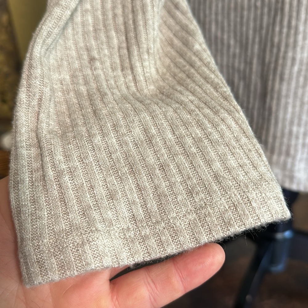 Addition Elle Beige Wrap-Style Ribbed Sweater - Picture 2 of 8